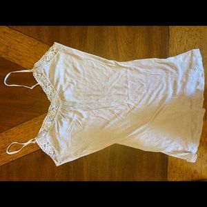 Lavender Express Tank Top with lace trim